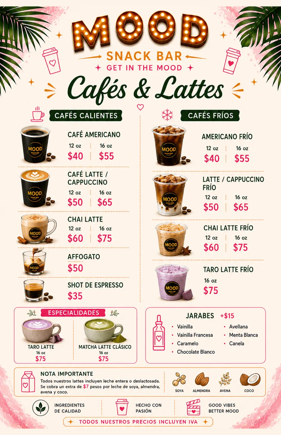 Vista previa Cafés y Lattes